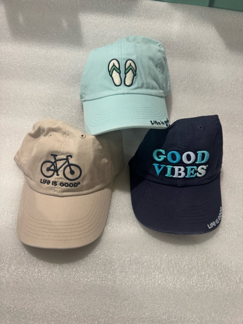 3 CT Life Is Good Turtle Love Bike Sanles Ball Cap Hat Unisex Adjustable